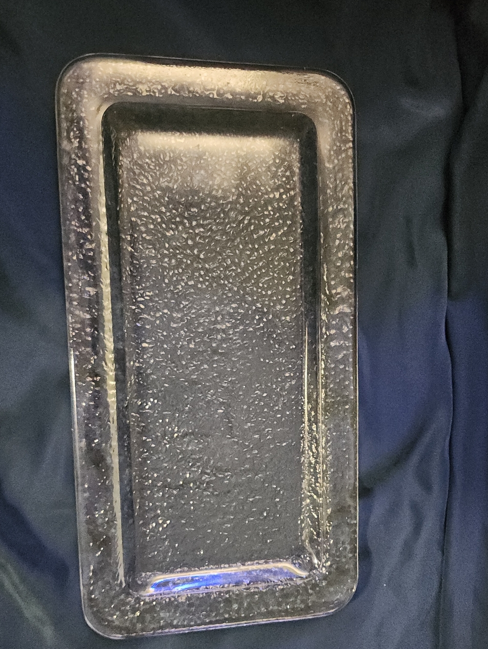 Vintage Clear Textured Glass Rectangular Serving Platter Tray